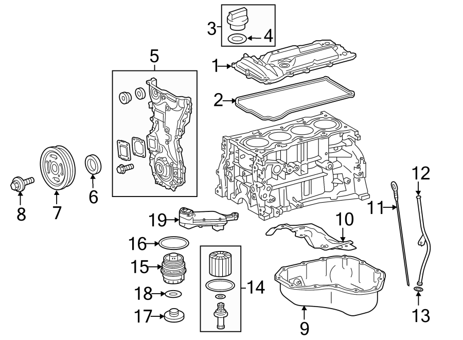 Diagram ENGINE / TRANSAXLE. ENGINE PARTS. for your Toyota