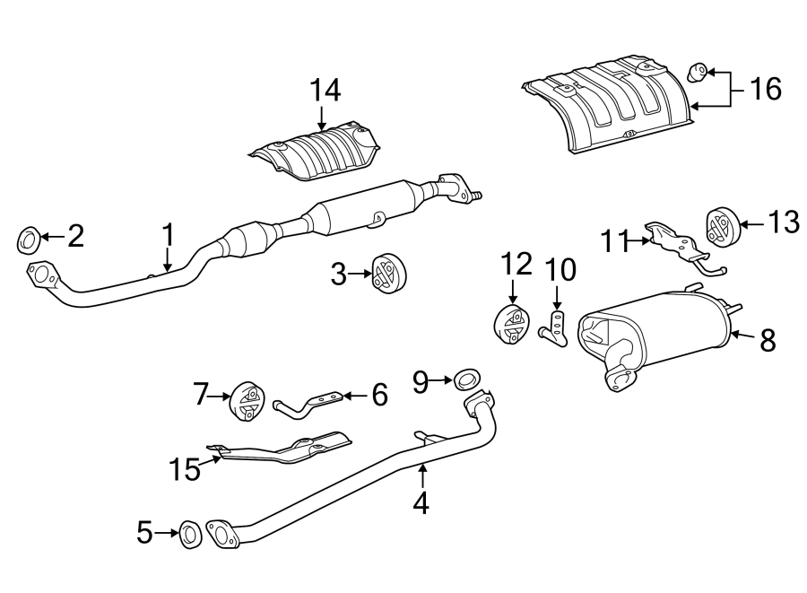 Diagram EXHAUST SYSTEM. EXHAUST COMPONENTS. for your 2010 Toyota FJ Cruiser   