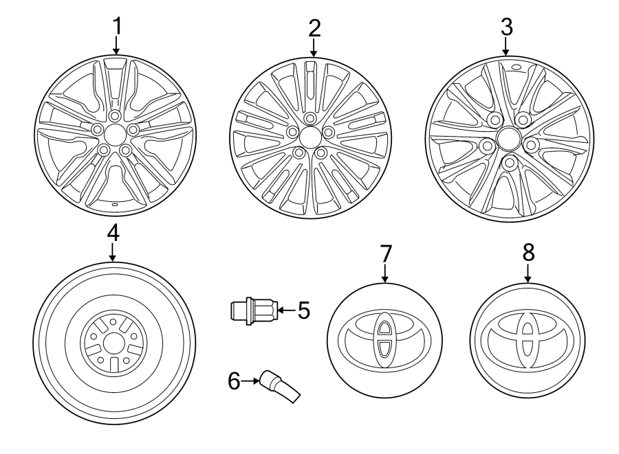 Diagram WHEELS. for your Toyota Avalon  