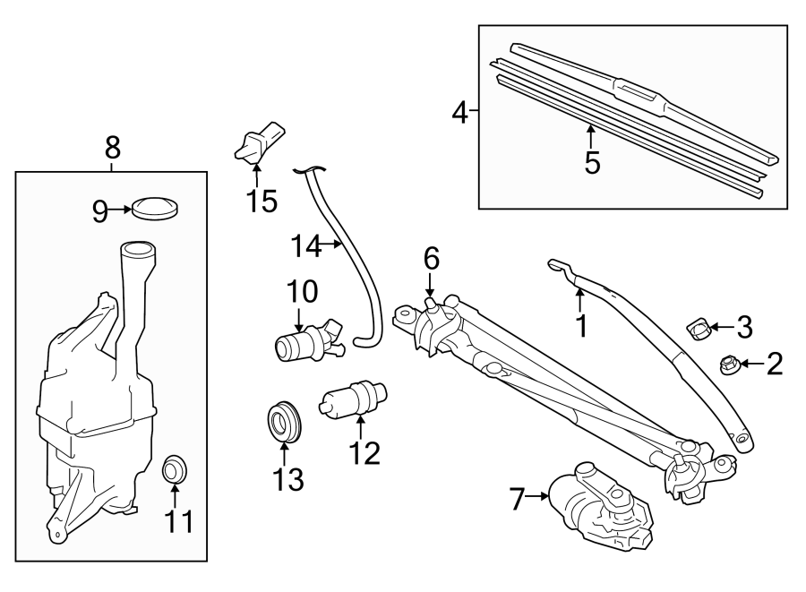 Diagram WINDSHIELD. WIPER & WASHER COMPONENTS. for your 2016 Toyota Avalon  XLE PREMIUM SEDAN 