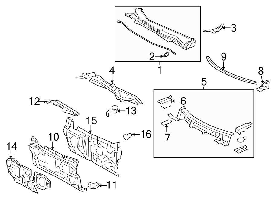 Diagram COWL. for your 1990 Toyota Corolla  DLX Sedan 