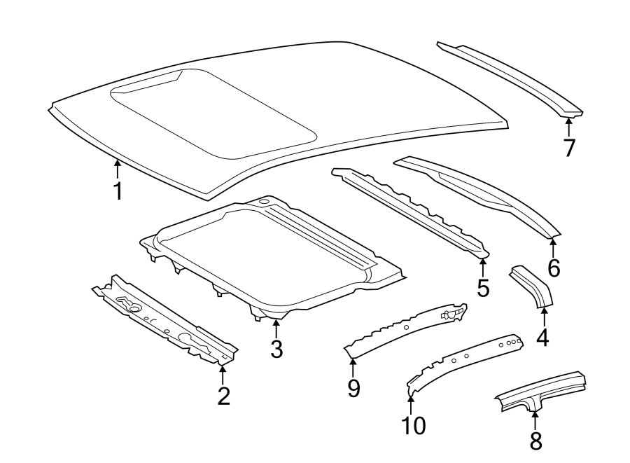 Diagram ROOF & COMPONENTS. for your 2016 Toyota Tacoma   