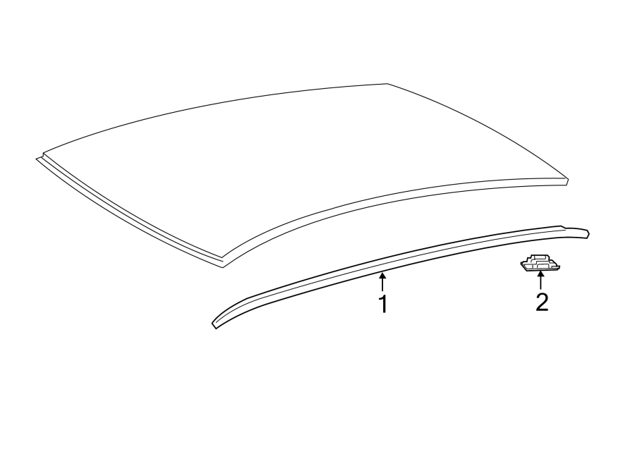 Diagram ROOF. EXTERIOR TRIM. for your 2013 Toyota Avalon 2.5L FULL HYBRID EV-GAS (FHEV) CVT Hybrid XLE Sedan 