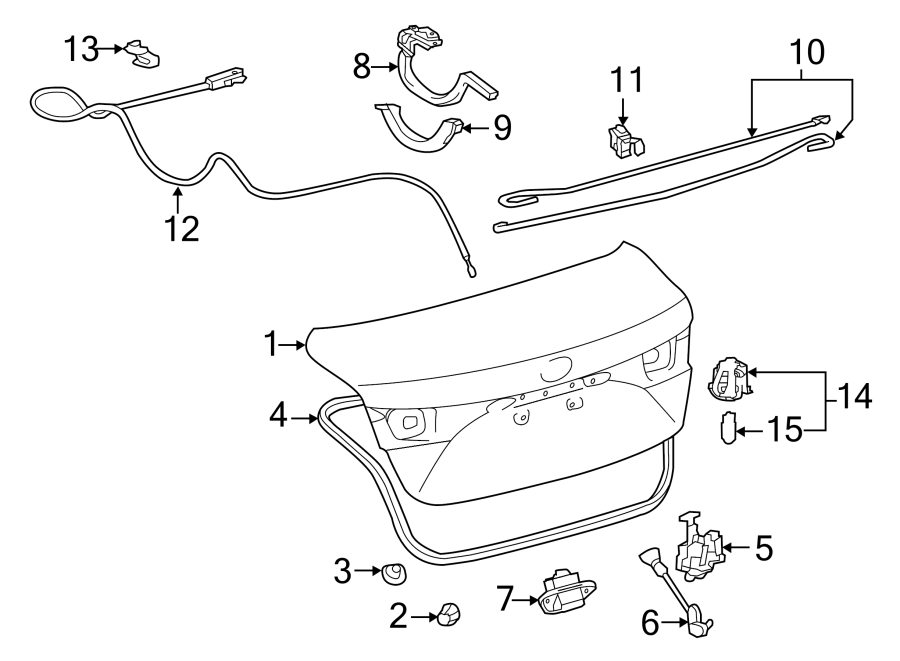 Diagram TRUNK LID. LID & COMPONENTS. for your Toyota