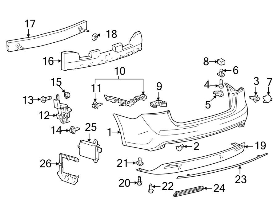 Diagram REAR BUMPER. BUMPER & COMPONENTS. for your 2005 Toyota Corolla   