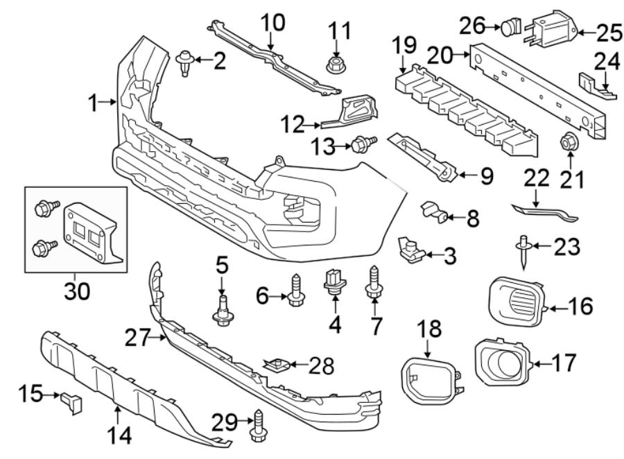 Diagram FRONT BUMPER. BUMPER & COMPONENTS. for your 2012 Toyota FJ Cruiser   