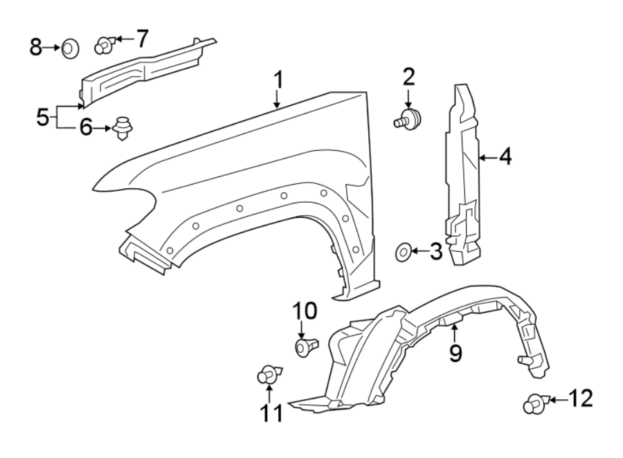 Diagram FENDER & COMPONENTS. for your Toyota Tacoma  