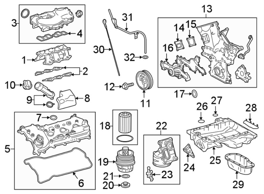 Diagram Engine parts. Manifold. for your 2019 Toyota Tacoma  TRD Sport Extended Cab Pickup Fleetside 