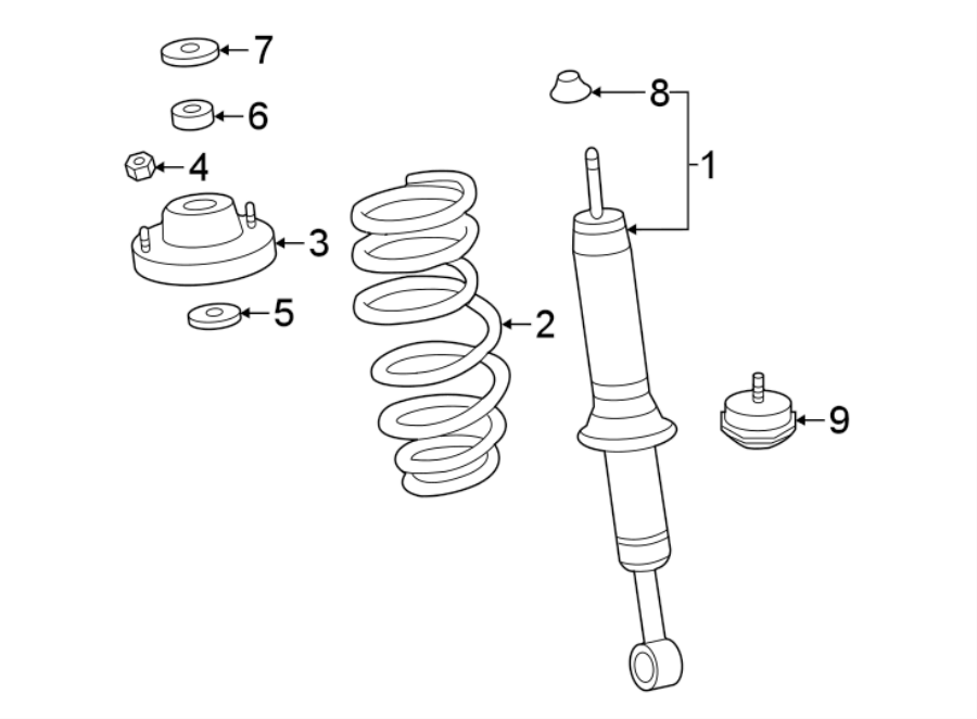 Diagram FRONT SUSPENSION. STRUTS & COMPONENTS. for your 2018 Toyota Tacoma  SR Extended Cab Pickup Fleetside 