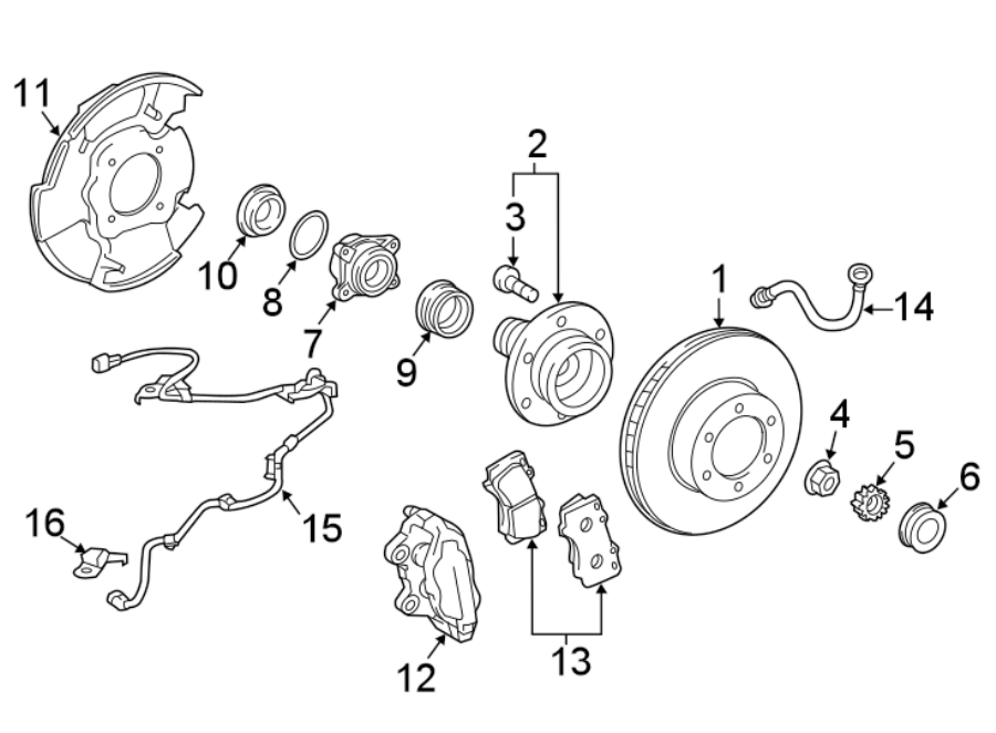 Diagram FRONT SUSPENSION. BRAKE COMPONENTS. for your 2015 Toyota RAV4   