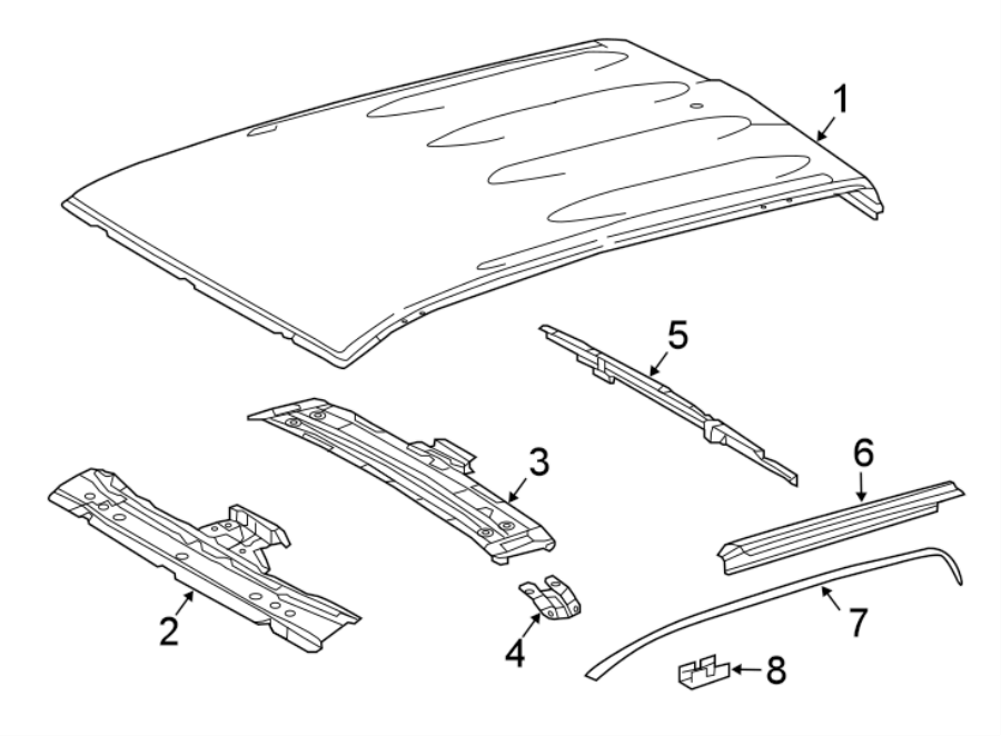 Diagram EXTERIOR TRIM. ROOF & COMPONENTS. for your 2007 Toyota Tacoma   