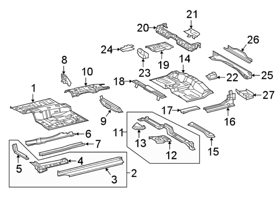 Diagram Front suspension. Floor. for your Toyota