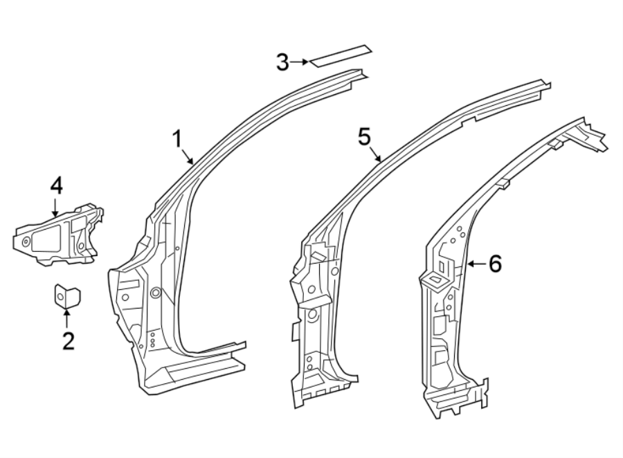 Diagram HINGE PILLAR. for your 2023 Toyota Tacoma 3.5L V6 A/T RWD SR Crew Cab Pickup Fleetside 