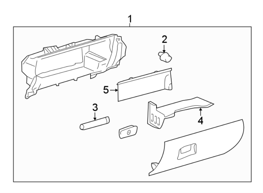 Diagram INSTRUMENT PANEL. GLOVE BOX. for your Toyota Tacoma  