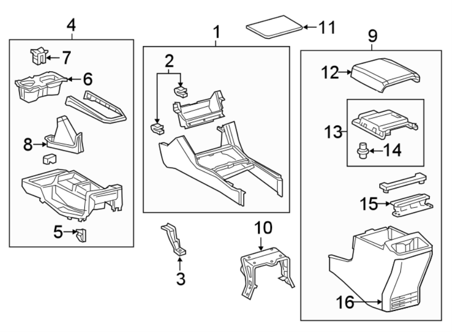 Diagram CONSOLE. for your 2007 Toyota Tundra  Limited Crew Cab Pickup Fleetside 