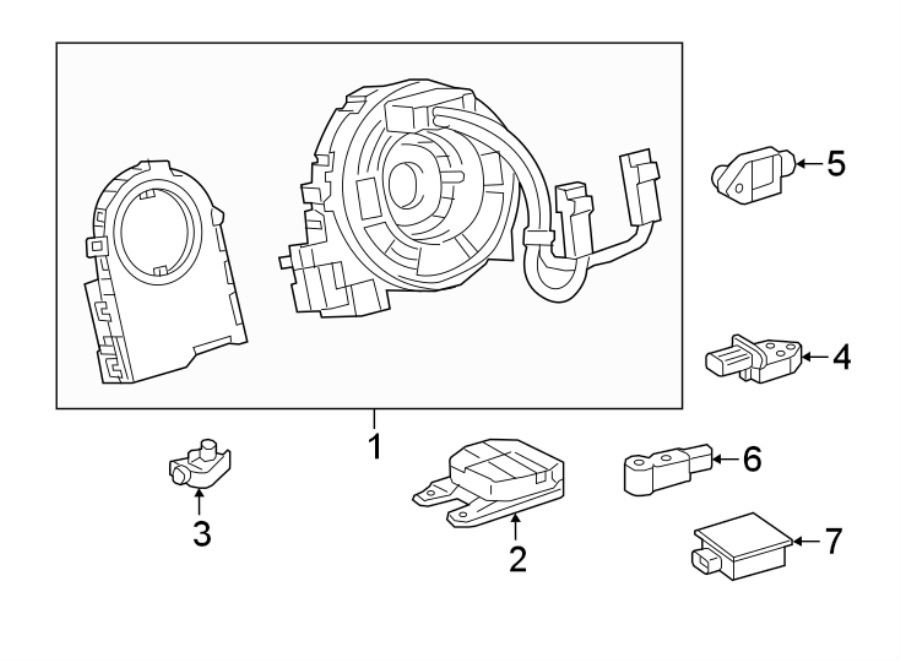 Diagram RESTRAINT SYSTEMS. AIR BAG COMPONENTS. for your 2015 Toyota Camry  Hybrid LE Sedan 