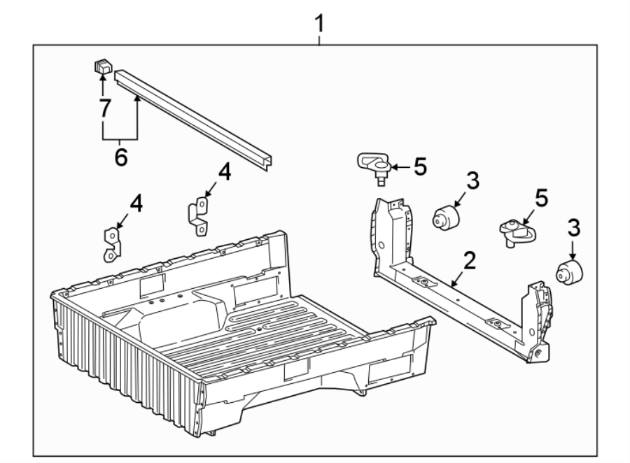 Diagram PICK UP BOX. FLOOR. for your 2021 Toyota Tacoma   