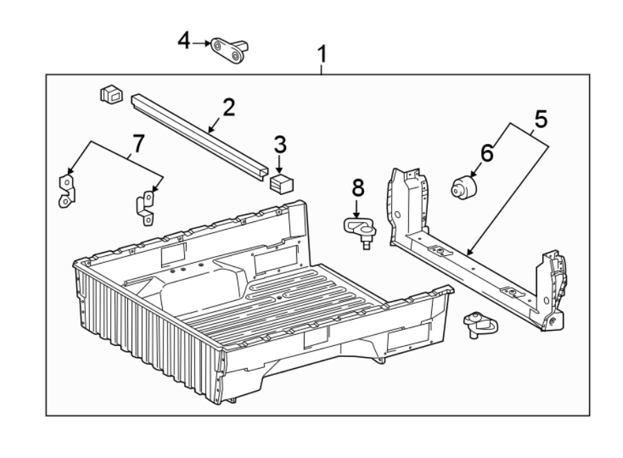 Diagram PICK UP BOX. FLOOR. for your 2021 Toyota Tacoma   