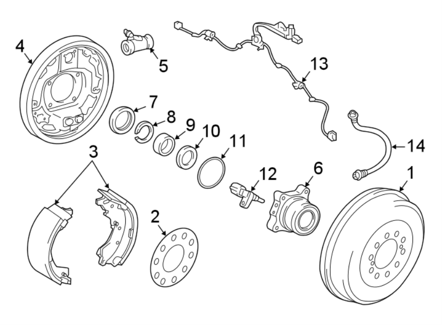 Diagram REAR SUSPENSION. BRAKE COMPONENTS. for your 2014 Toyota Sequoia  Platinum Sport Utility 