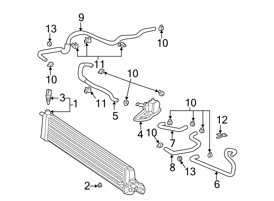 Diagram RADIATOR & COMPONENTS. for your 2021 Toyota RAV4 PRIME  SE Sport Utility 