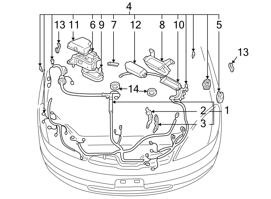 Diagram WIRING HARNESS. for your 1995 Toyota Camry   