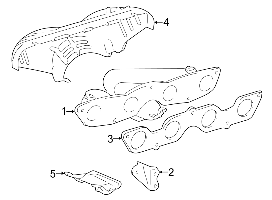 Diagram EXHAUST SYSTEM. MANIFOLD. for your 2011 Toyota Sienna  Base Mini Passenger Van 