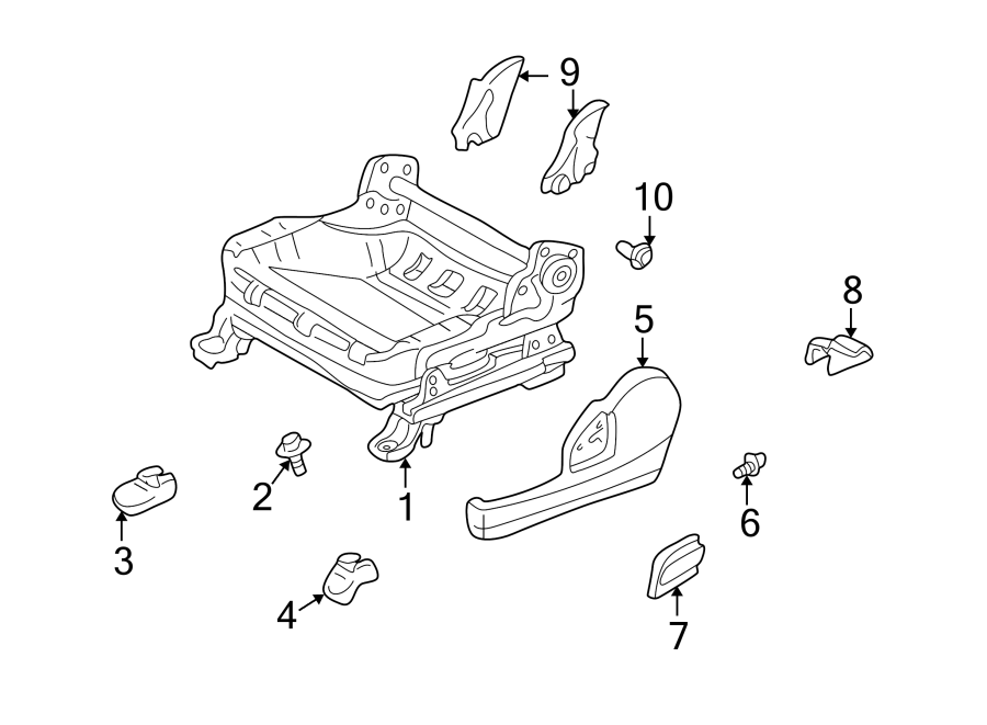 Diagram SEATS & TRACKS. TRACKS & COMPONENTS. for your 2024 Toyota Camry  XSE Sedan 