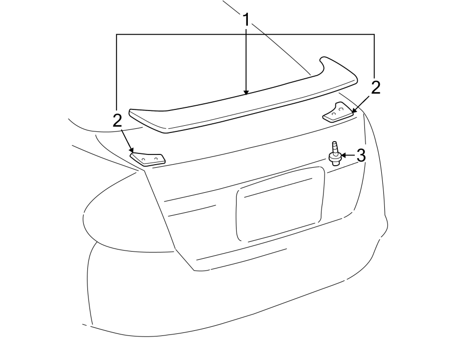 Diagram TRUNK LID. SPOILER. for your 2021 Toyota RAV4   