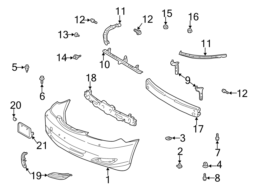 Diagram FRONT BUMPER. BUMPER & COMPONENTS. for your 2017 Toyota Land Cruiser   