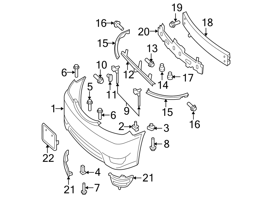 Diagram FRONT BUMPER. BUMPER & COMPONENTS. for your Toyota Camry  