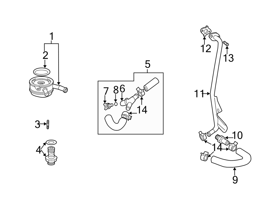 Diagram ENGINE OIL COOLER. for your Toyota RAV4  