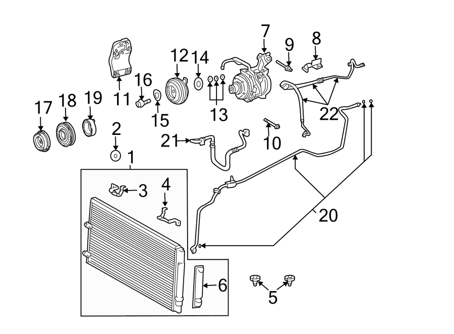 Diagram AIR CONDITIONER & HEATER. COMPRESSOR & LINES. CONDENSER. for your 2014 Toyota Camry   