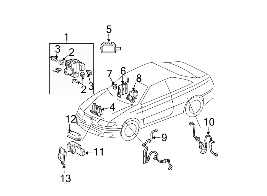 Diagram Abs components. for your 2008 Toyota Camry   