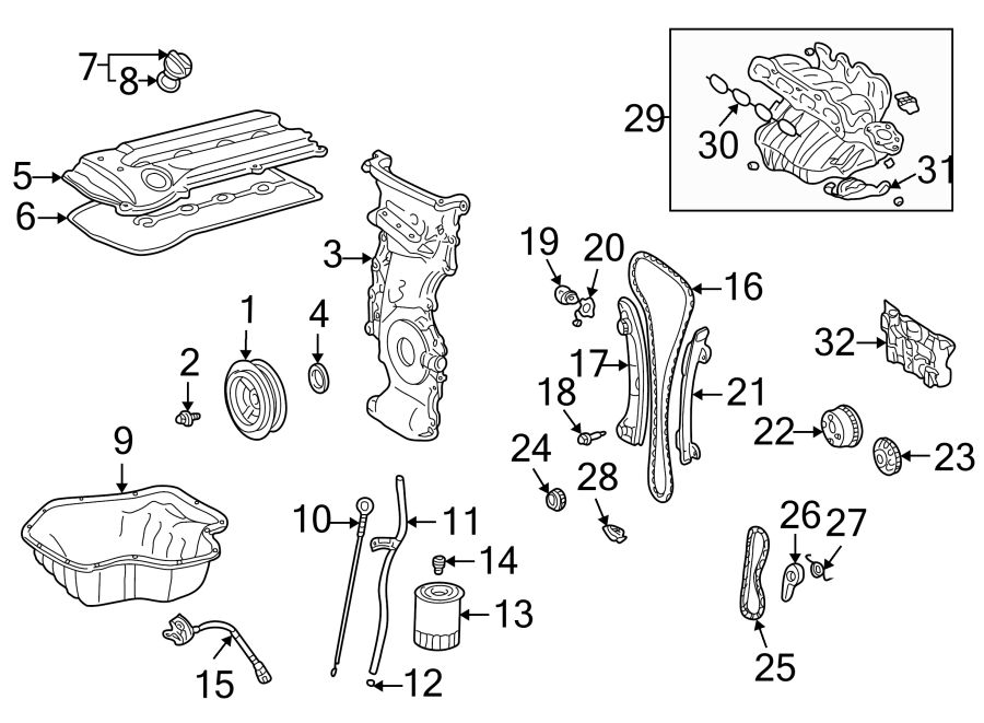 Diagram ENGINE / TRANSAXLE. ENGINE PARTS. for your 2023 Toyota Tacoma   