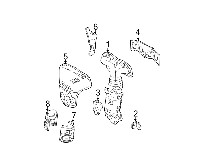 Diagram EXHAUST SYSTEM. MANIFOLD. for your 2013 Toyota Camry   