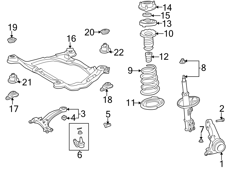 Diagram FRONT SUSPENSION. SUSPENSION COMPONENTS. for your 2004 Toyota Sienna  LE Mini Passenger Van 