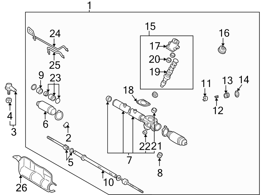 Diagram STEERING GEAR & LINKAGE. for your 2005 Toyota Solara   