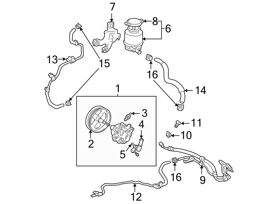 Diagram STEERING GEAR & LINKAGE. PUMP & HOSES. for your 2011 Toyota Tundra 4.6L V8 A/T RWD Base Extended Cab Pickup Fleetside 