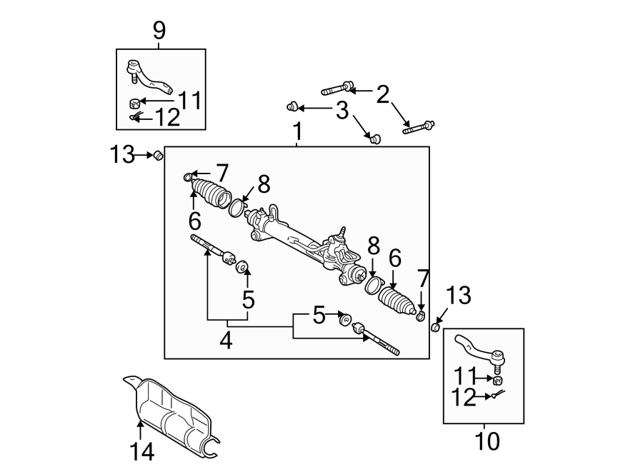 Diagram STEERING GEAR & LINKAGE. for your 2005 Toyota Solara   