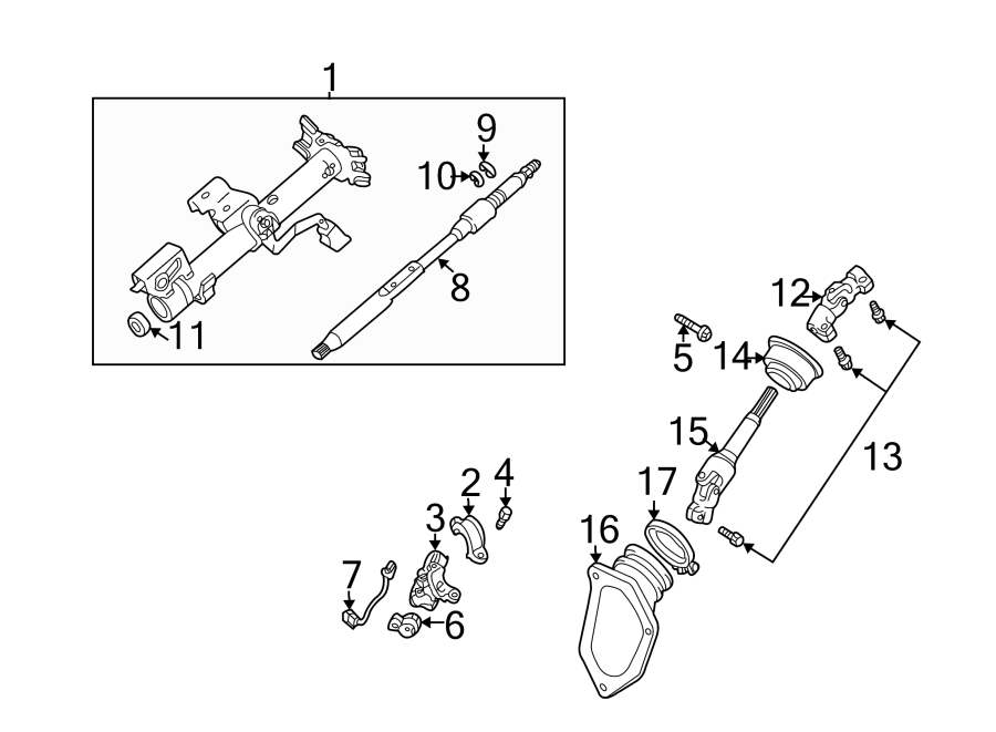 Diagram STEERING COLUMN ASSEMBLY. for your 2022 Toyota 4Runner 4.0L V6 A/T 4WD Limited Sport Utility 