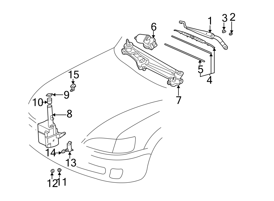 Diagram WINDSHIELD. WIPER & WASHER COMPONENTS. for your Toyota 4Runner  