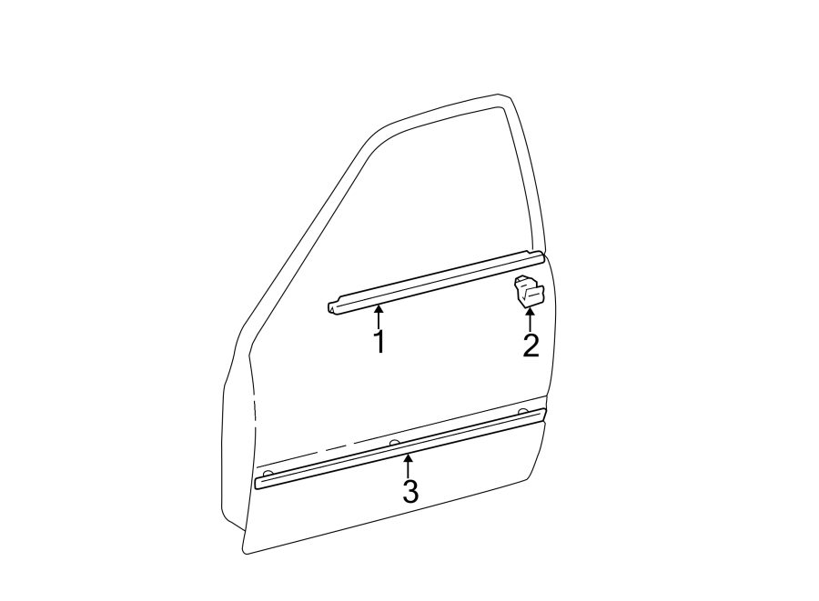 Diagram FRONT DOOR. EXTERIOR TRIM. for your 2002 Toyota Highlander   