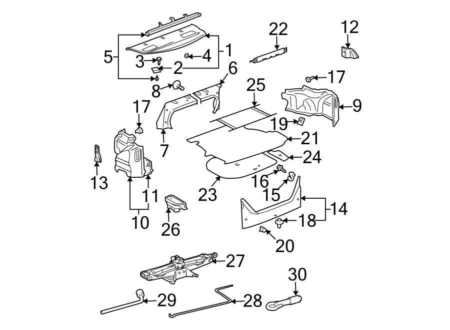 Diagram REAR BODY & FLOOR. INTERIOR TRIM. for your 2022 Toyota Sequoia  Platinum Sport Utility 