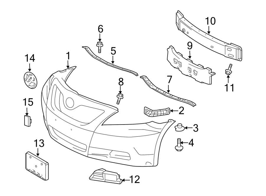 Diagram FRONT BUMPER & GRILLE. BUMPER & COMPONENTS. for your 2017 Toyota Prius Prime  Plus Hatchback 