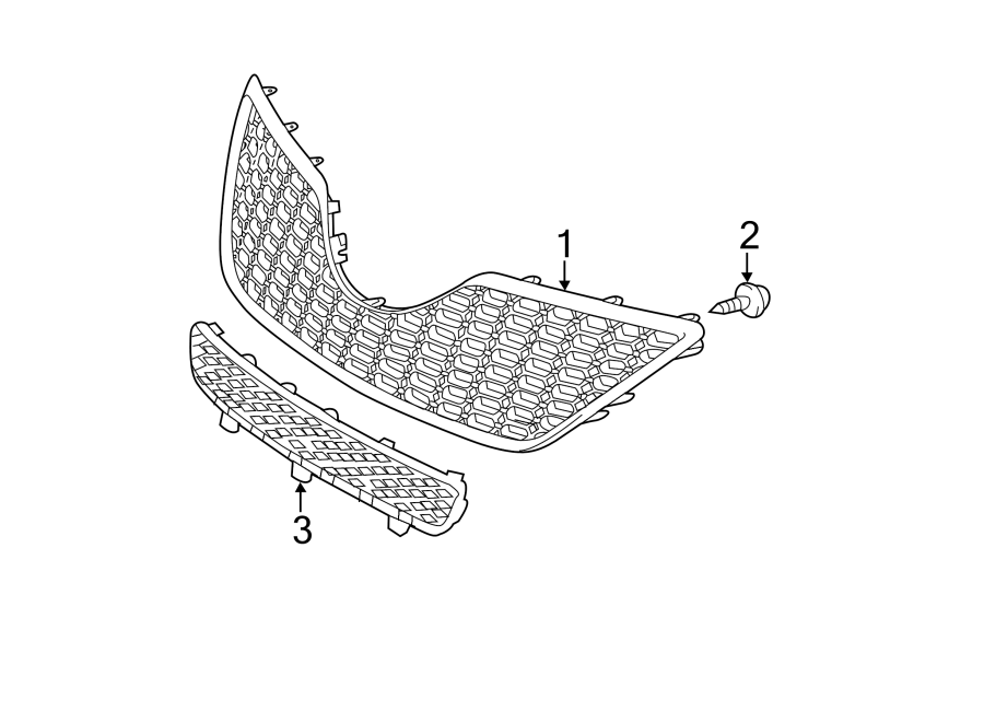 Diagram FRONT BUMPER & GRILLE. GRILLE & COMPONENTS. for your 2019 Toyota Corolla  XLE Sedan 