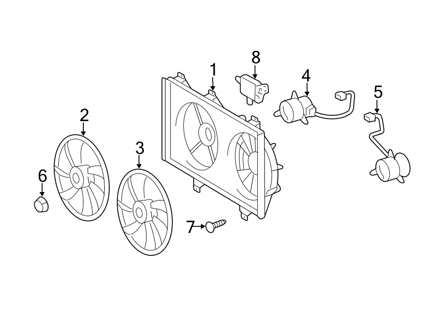 Diagram COOLING FAN. for your 2012 Toyota Tacoma  Base Standard Cab Pickup Fleetside 