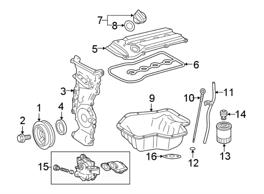 Diagram ENGINE / TRANSAXLE. ENGINE PARTS. for your 2008 Toyota Tacoma  Base Crew Cab Pickup Fleetside 