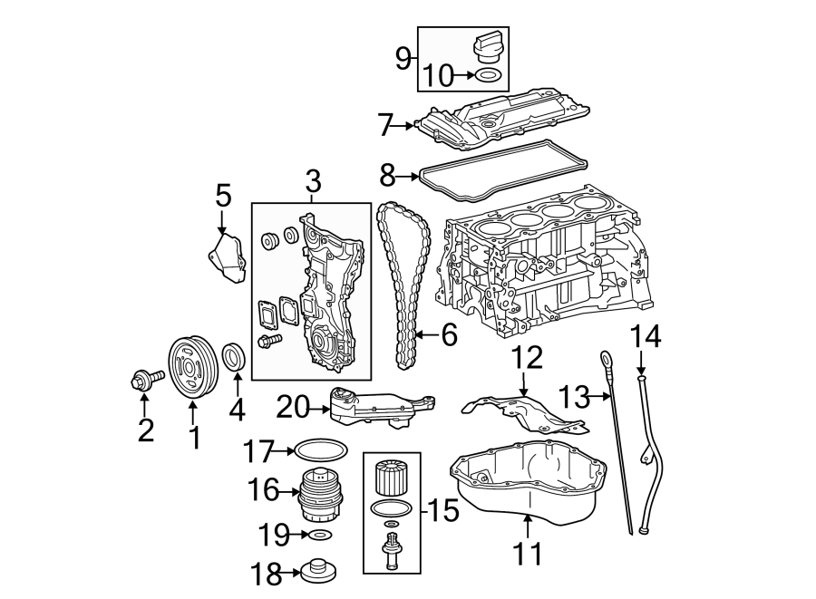 Diagram ENGINE / TRANSAXLE. ENGINE PARTS. for your Toyota