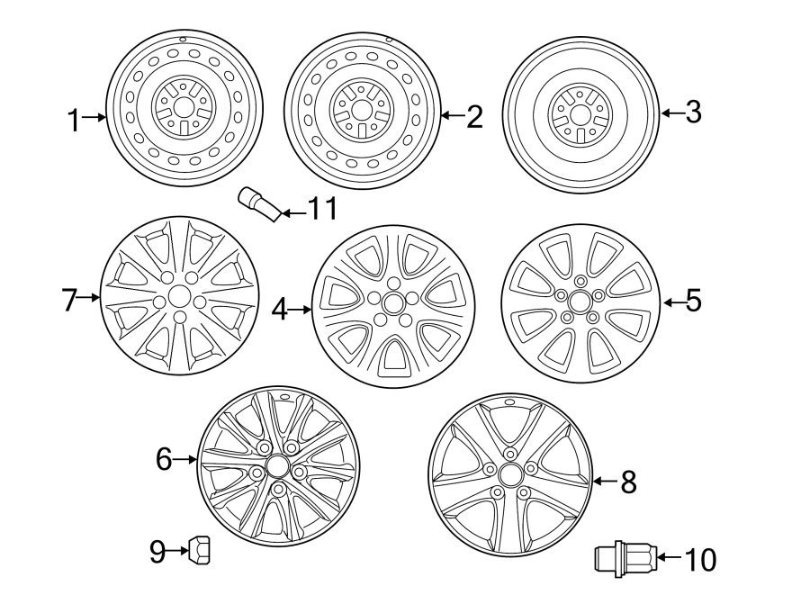 Diagram WHEELS. for your Toyota