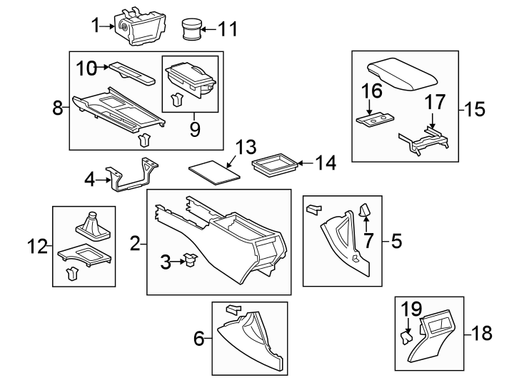 Diagram CONSOLE. for your 2023 Toyota 4Runner   